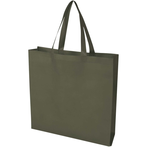 Branded EcoSeal GRS recycled nonwoven gusset tote bag 12L