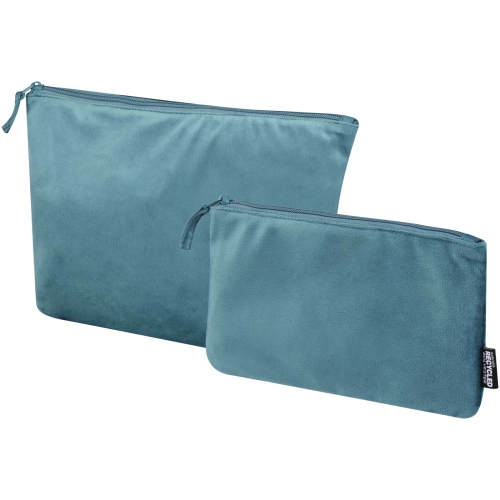 Branded Swift GRS recycled velvet toiletry bag set