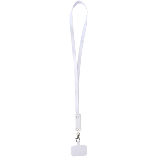 Franz recycled plastic smartphone lanyard with built-in data sync and 65W fast charge 5-in-1 cable