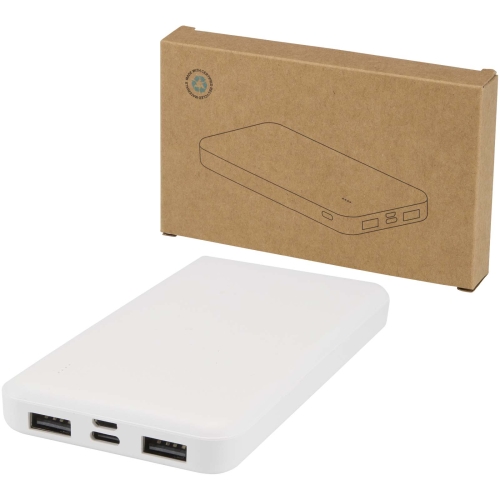 Intan 10.000 mAh 10W recycled plastic power bank with Printed Logo