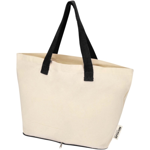 Sierra 140 g/mÂ² GRS recycled foldable cotton tote bag 12L