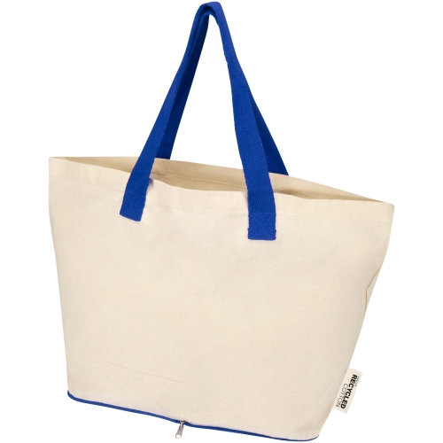 Sierra 140 g/mÂ² GRS recycled foldable cotton tote bag 12L