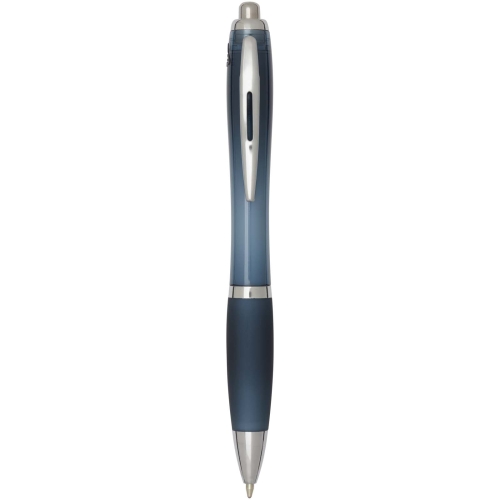 Nash RCS recycled plastic ballpoint pen with coloured barrel and grip (black ink) with Custom Logo