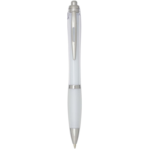 Nash RCS recycled plastic ballpoint pen with coloured barrel and grip (black ink) with Custom Logo