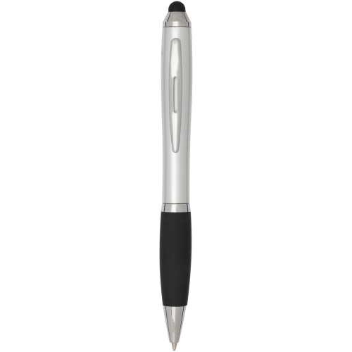 Nash RCS recycled plastic stylus ballpoint pen with coloured barrel and black grip (black ink)