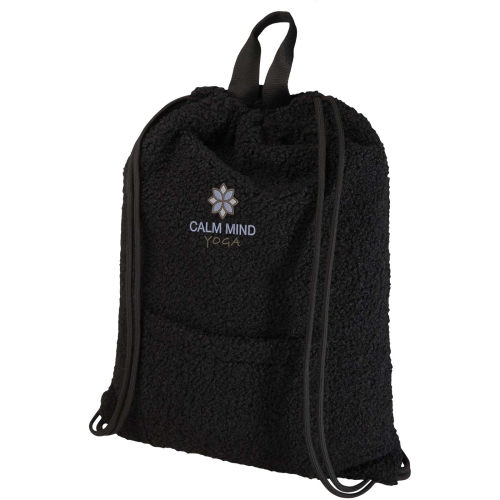 Promotional Bear GRS recycled sherpa drawstring backpack 9L