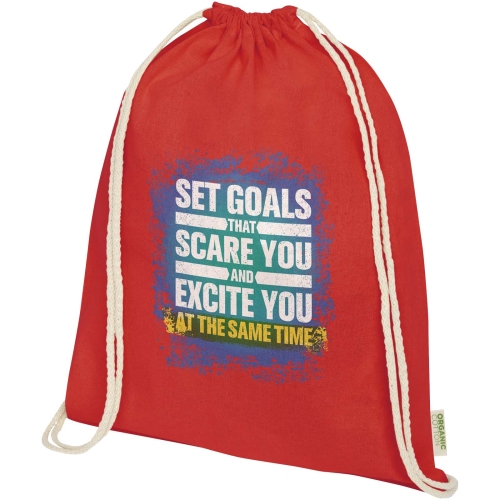 Odisha 140 g/mÂ² OCS organic drawstring bag 5L with Custom Logo