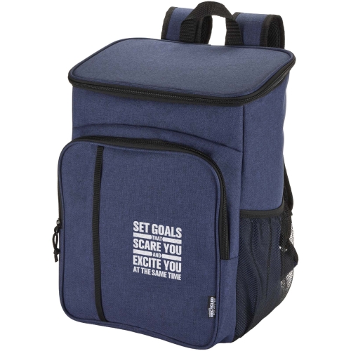 Branded Tundra GRS recycled picnic cooler backpack with cutlery set 20L