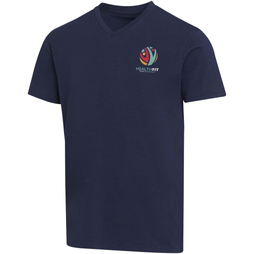 Branded Balfour 200 g/mÂ² short sleeve v-neck unisex OCS organic t-shirt