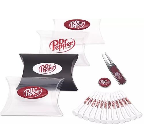 Custom Printed Golf Pillow Pack Gift Sets - Tees, Repair Tool, Ball Marker