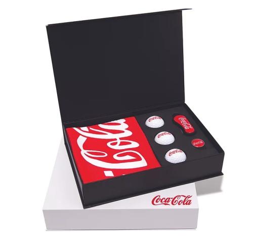 Luxury Golf Presentation Gift Box Set Contains 3 x Wilson Balls, Magnetic Bal Marker, Tri-Fold Golf Towel