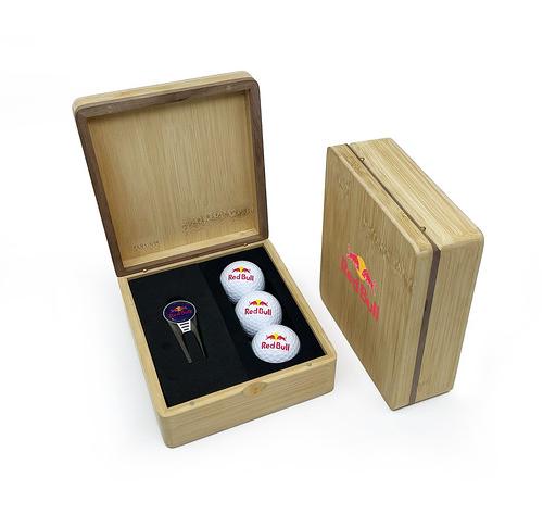 MINI HINGED MAGNETIC BAMBOO GEO GOLF PRESENTATION BOX