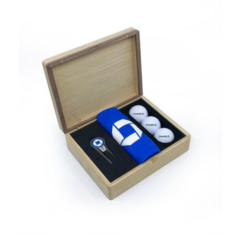 HINGED MAGNETIC BAMBOO GEO GOLF PRESENTATION BOX