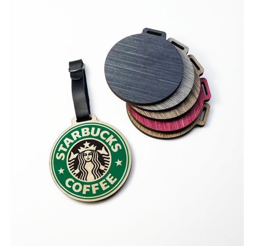 ROUND WOODEN PLY GOLF BAG TAG