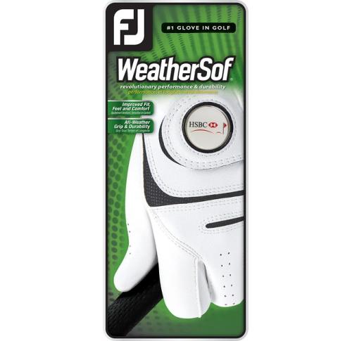 FJ (FOOTJOY) WEATHERSOF GOLF GLOVE WITH REMOVABLE BALL MARKER