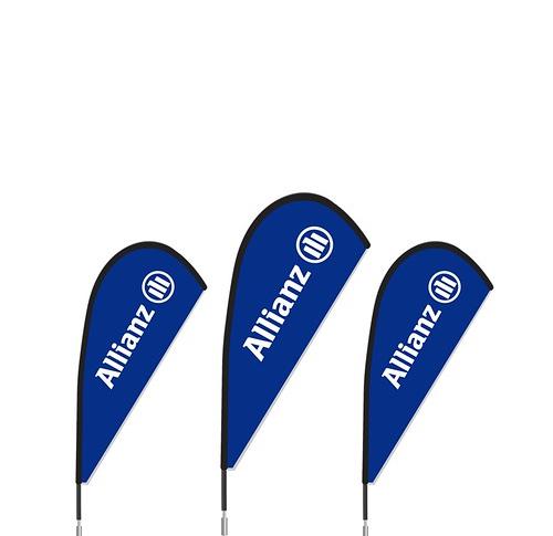 BAT FAN BEACH ADVERTISING FLAG/BANNER WITH GROUND SPIKE 90CM X 195CM