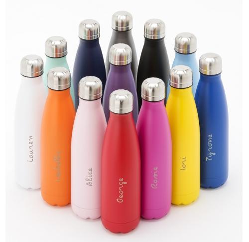 Oasis recycled powder coated stainless steel, thermal insulated bottle - 500ml