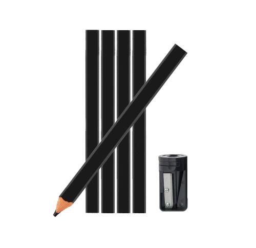 Custom Printed Tube of 5 Carpenters Pencils With Sharpener FSC Wood