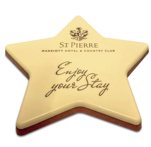 Printed Logo Chocolate Christmas Star