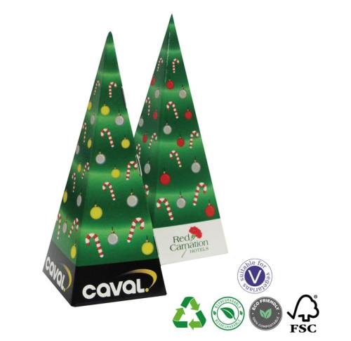 Printed Logo Christmas Pyramid Treat Box