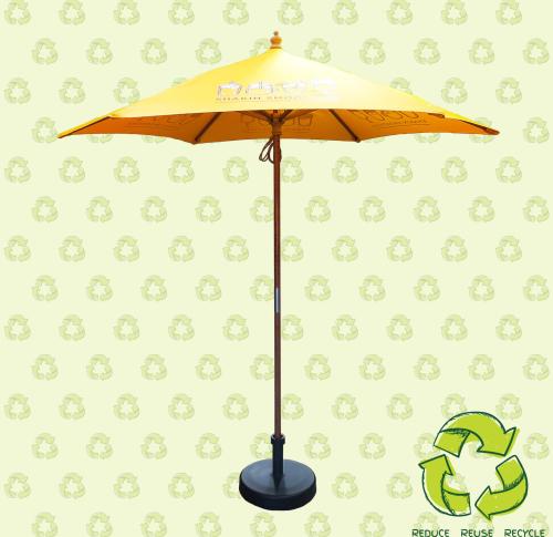 Printed Logo 2.5m Wooden Outdoor Parasols ECO