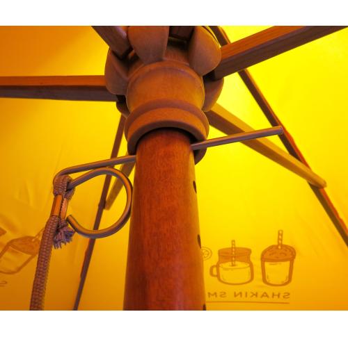 Printed Logo 2.5m Wooden Outdoor Parasols ECO