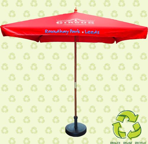 Custom Printed 2m Square Wooden Outdoor Parasols Beer Garden Umbrellas ECO
