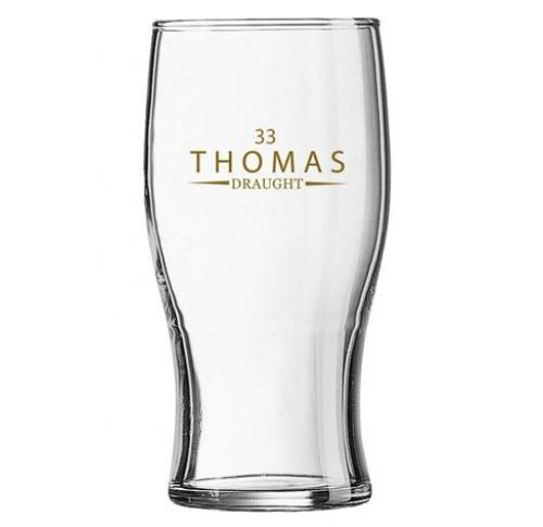 Printed Beer Glasses Pint Tulip Large 20oz                      