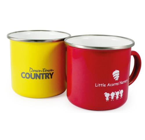 Pantone Matched Enamel ColourCoat Camping Mugs Branded Logo 300ml 