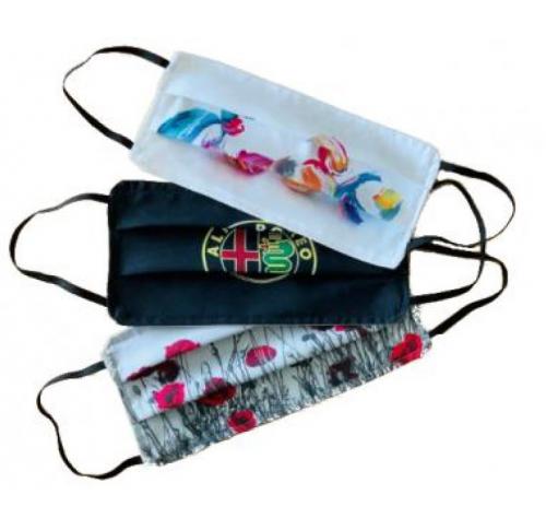 Branded Face Mask Pleated Cotton 