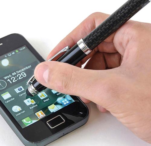 Carbon Fibre Soft Stylus Ball Pen 
