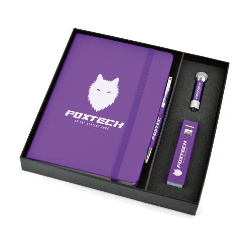 Combi Set A5 Notebook & Matching Pen, Powerbank & Torch