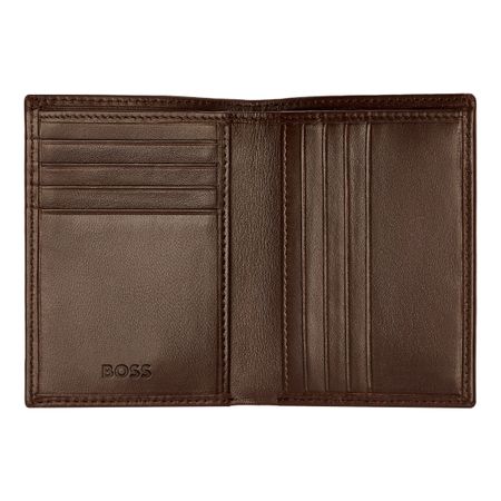 Folding card holder Classic Smooth Brown