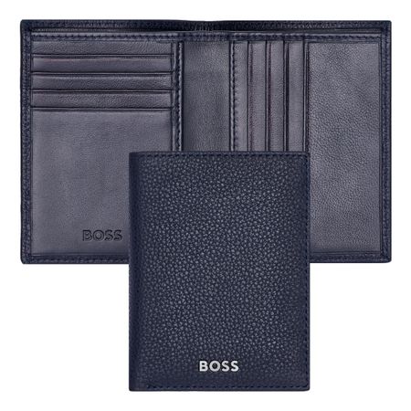 Folding card holder Classic Grained Navy