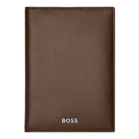 Trifold card holder Classic Smooth Brown