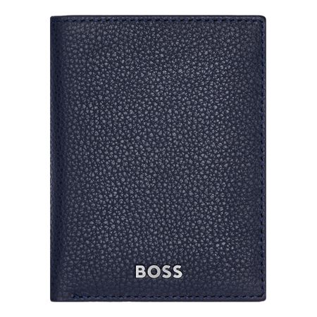 Card holder Trifold Classic Grained Navy