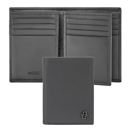Card holder with flap Double B Saffiano Grey