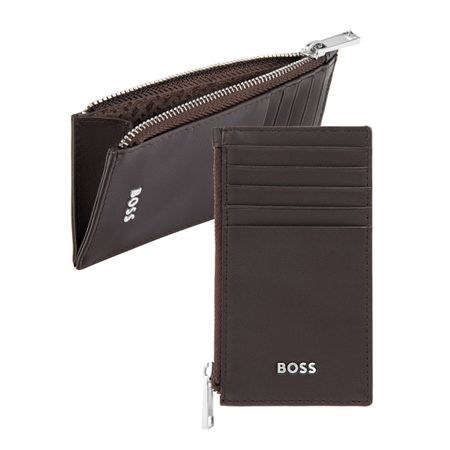 Card holder zip Classic Smooth Brown