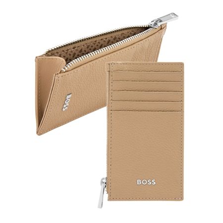 Card holder zip Classic Grained Camel