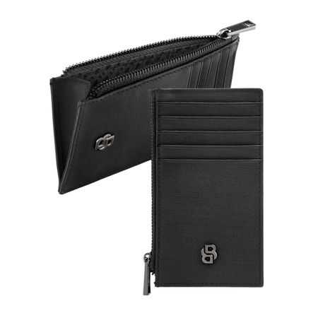 Card holder zip Double B Saffiano Black