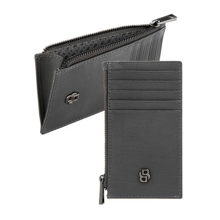 Card holder zip Double B Saffiano Grey