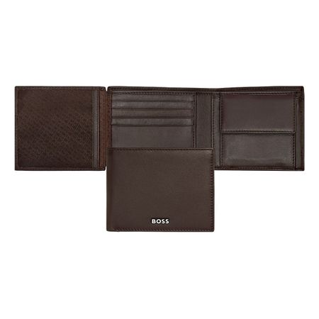 Money wallet with flap Classic Smooth Brown