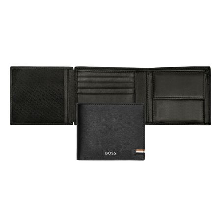 Money wallet with flap Iconic Black