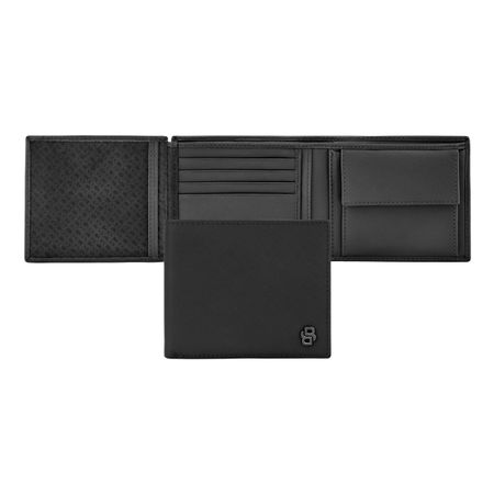 Money wallet with flap Double B Saffiano Black
