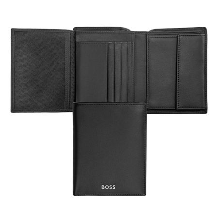 Money wallet Vertical flap Classic Smooth Black