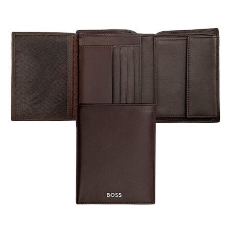 Money wallet Vertical flap Classic Smooth Brown