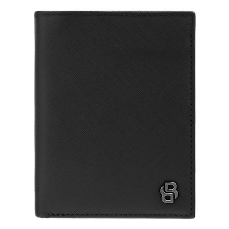 Money wallet with flap Double B Saffiano Black