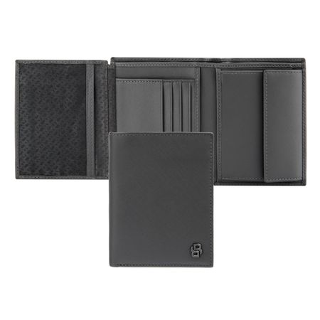 Money wallet with flap Double B Saffiano Grey