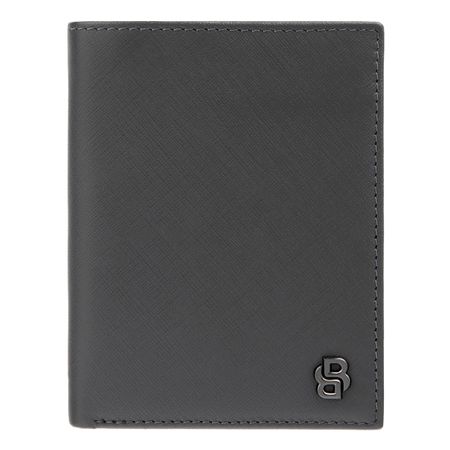 Money wallet with flap Double B Saffiano Grey
