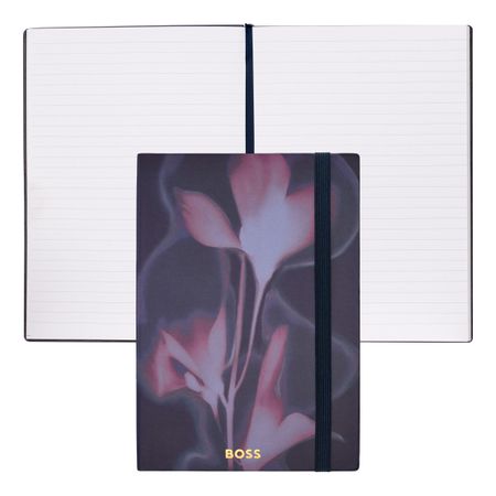 Notebook A5 Holographic Flower Navy Lined